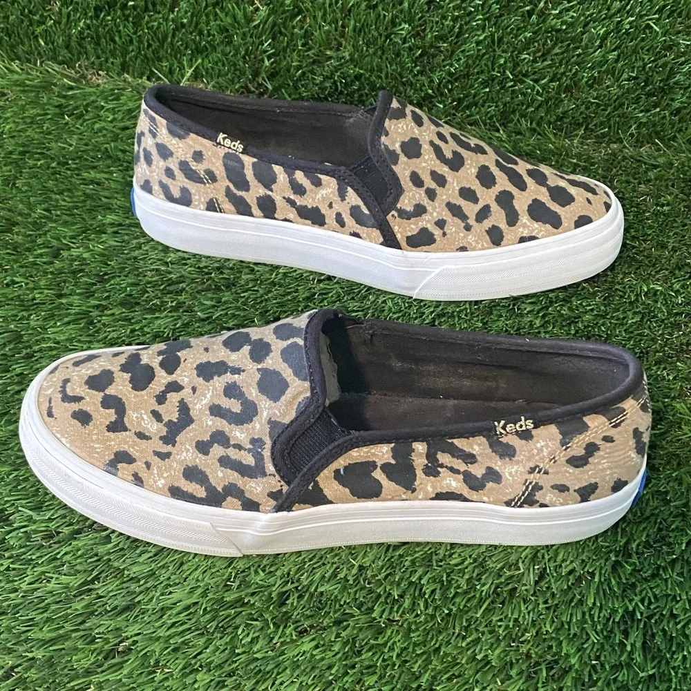 KEDS Dream Foam Double Decker Slip‎ On Leopard Print Shoes, Women's Size 6.5
